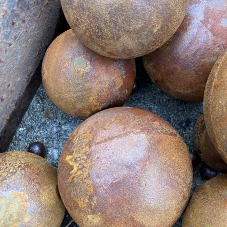 Cannonball 6-1/4" dia., Iron Round Shot, 31.5 lbs